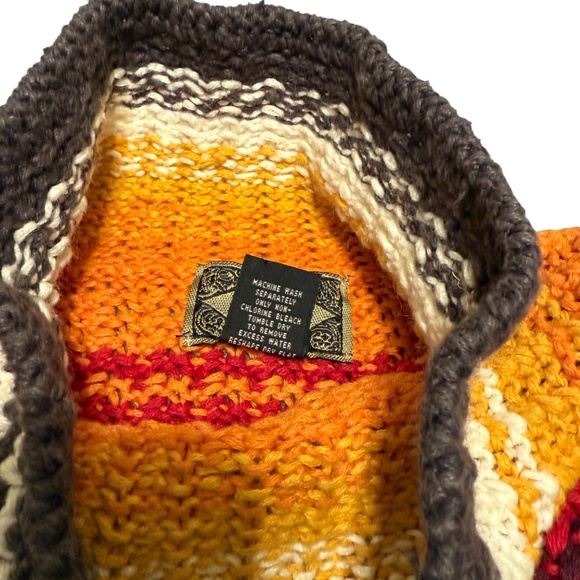 Vintage EXP Jeans No.4 Striped Mock Turtleneck Sweater Women’s Large Boho Retro - Picture 7 of 12